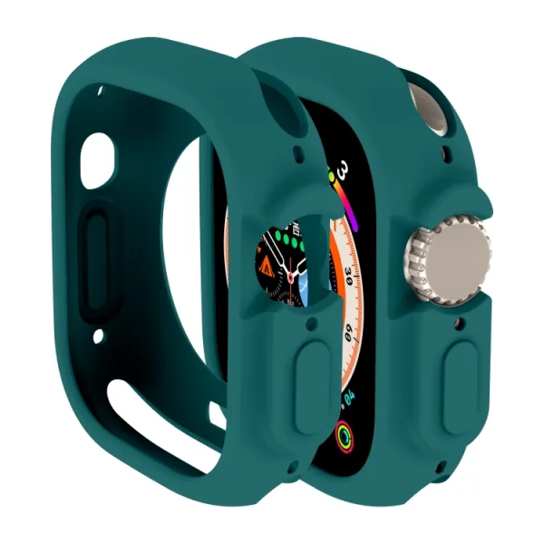 TPU HALF COVER Obal pre Apple Watch Ultra 1 / 2 / 3 49mm tmavozelený