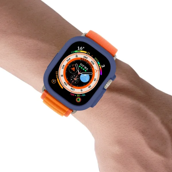 TPU HALF COVER Obal pre Apple Watch Ultra 1 / 2 / 3 49mm tmavomodrý