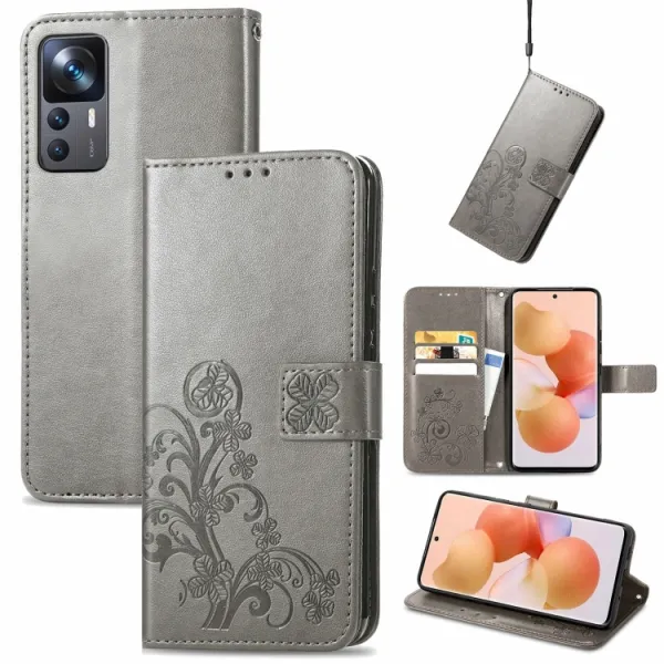 ART FLOWERS Peňaženkový kryt Xiaomi 12T / 12T Pro šedý