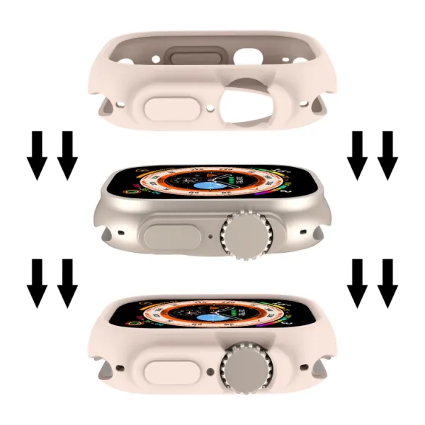 TPU HALF COVER Obal pre Apple Watch Ultra 1 / 2 / 3 49mm svetloružový