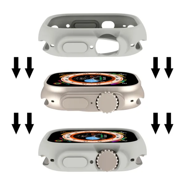 TPU HALF COVER Obal pre Apple Watch Ultra 1 / 2 / 3 49mm šedý