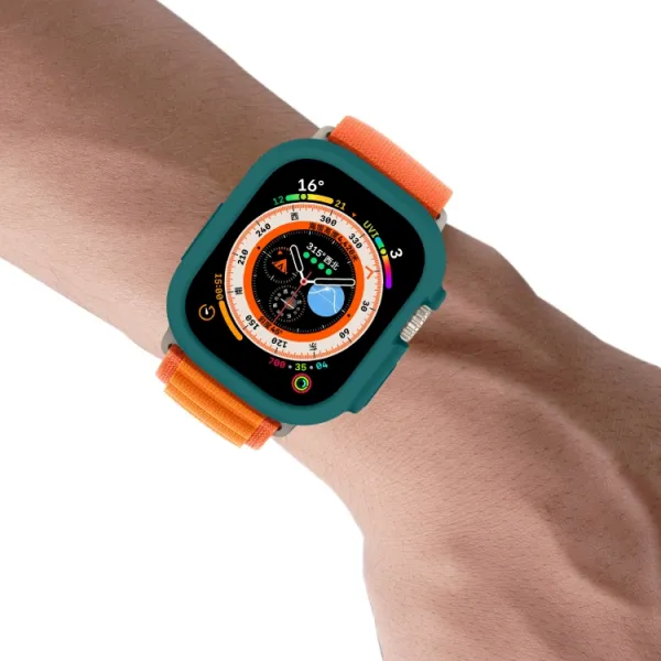 TPU HALF COVER Obal pre Apple Watch Ultra 1 / 2 / 3 49mm tmavozelený