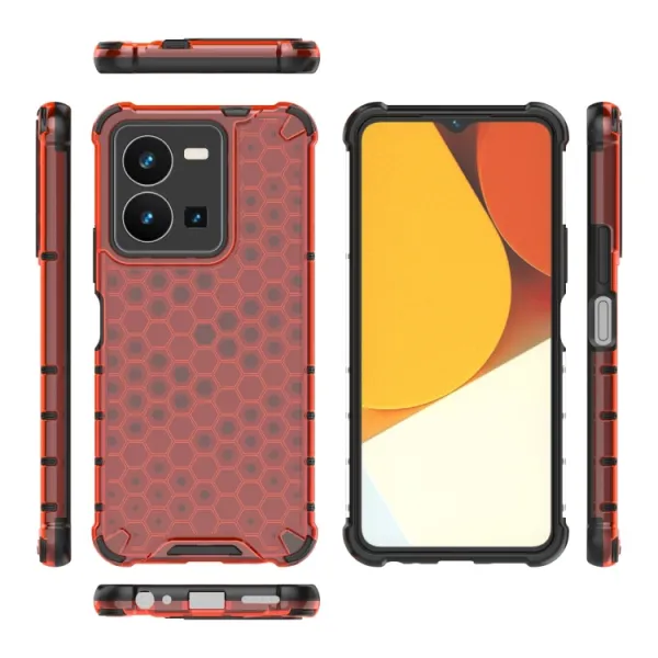 HONEYCOMB Ochranný kryt Vivo Y35 červený