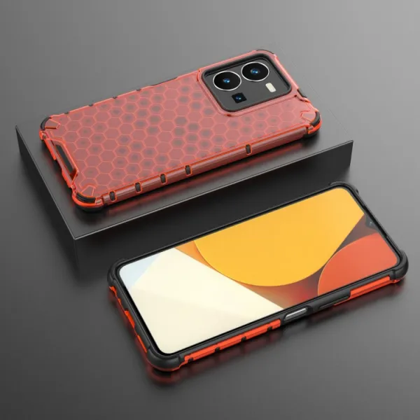 HONEYCOMB Ochranný kryt Vivo Y35 červený