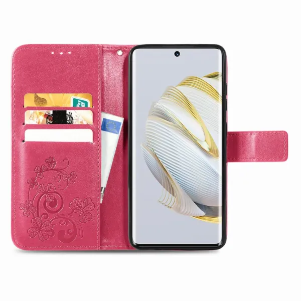 ART FLOWERS Peňaženkový kryt Huawei nova 10 tmavoružový