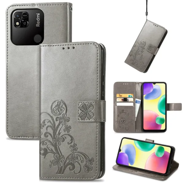 ART FLOWERS Peňaženkový kryt Xiaomi Redmi 10A šedý
