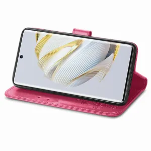 ART FLOWERS Peňaženkový kryt Huawei nova 10 tmavoružový