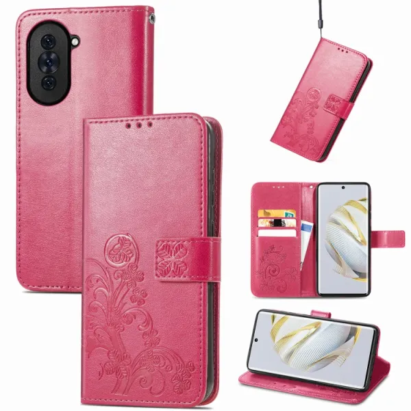 ART FLOWERS Peňaženkový kryt Huawei nova 10 tmavoružový