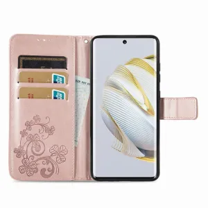 ART FLOWERS Peňaženkový kryt Huawei nova 10 svetloružový
