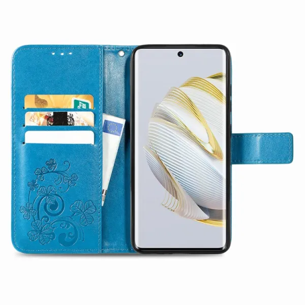 ART FLOWERS Peňaženkový kryt Huawei nova 10 modrý