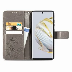 ART FLOWERS Peňaženkový kryt Huawei nova 10 šedý