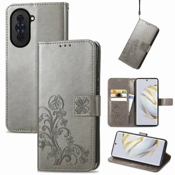ART FLOWERS Peňaženkový kryt Huawei nova 10 šedý