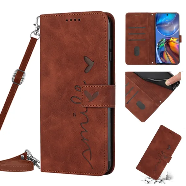 ART SMILE Peňaženkový kryt so šňúrkou Motorola Edge 30 Fusion hnedý