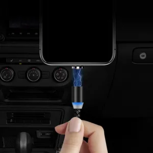 MG 3in1 magnetický USB kábel + plug adaptér Micro USB / USB-C / Lightning 1m, čierny (WMC-01)