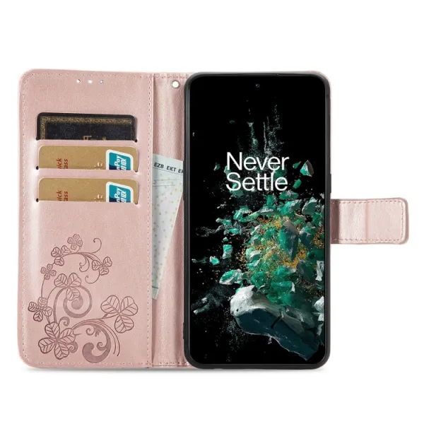 ART FLOWERS Peňaženkový kryt OnePlus 10T 5G svetloružový