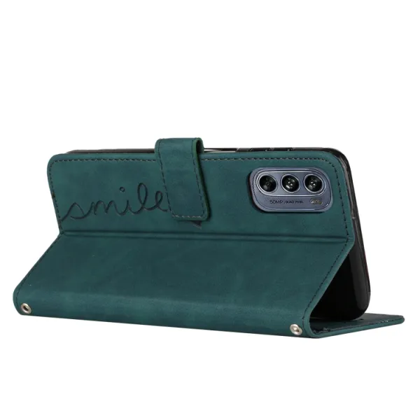 ART SMILE Peňaženkový kryt so šňúrkou Motorola Moto G62 5G zelený