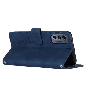 ART SMILE Peňaženkový kryt so šňúrkou Motorola Moto G62 5G modrý