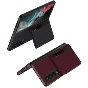 GKK CARD Kožené puzdro pre Samsung Galaxy Z Fold4 5G hnedé