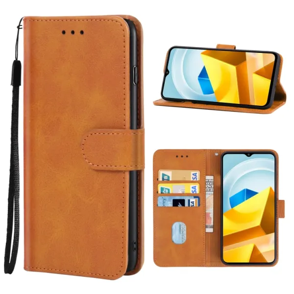 SMOOTH Peňaženkové puzdro pre Xiaomi Poco M5 hnedé
