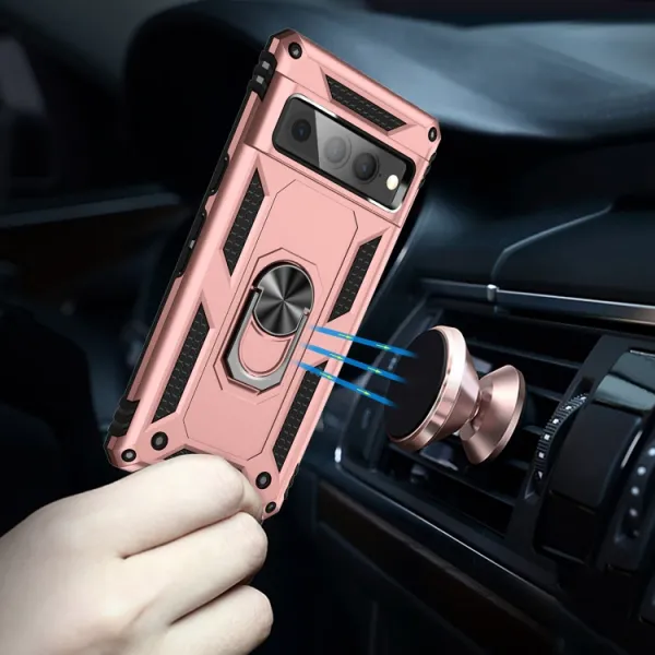 RING Obal s držiakom pre Google Pixel 7 Pro ružový