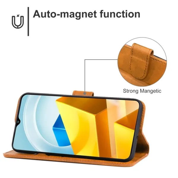 SMOOTH Peňaženkové puzdro pre Xiaomi Poco M5 hnedé