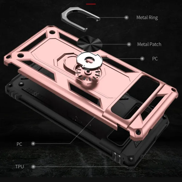 RING Obal s držiakom pre Google Pixel 7 Pro ružový