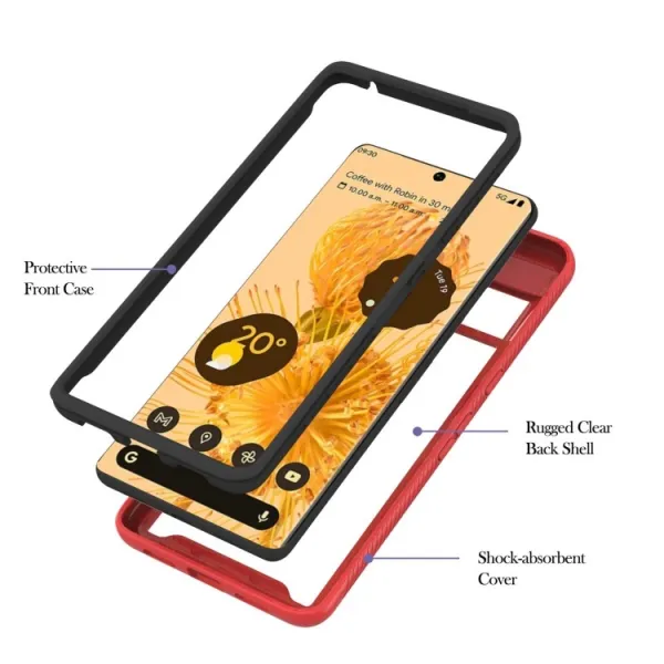 DUAL Obojstranný kryt pre Google Pixel 7 Pro červený