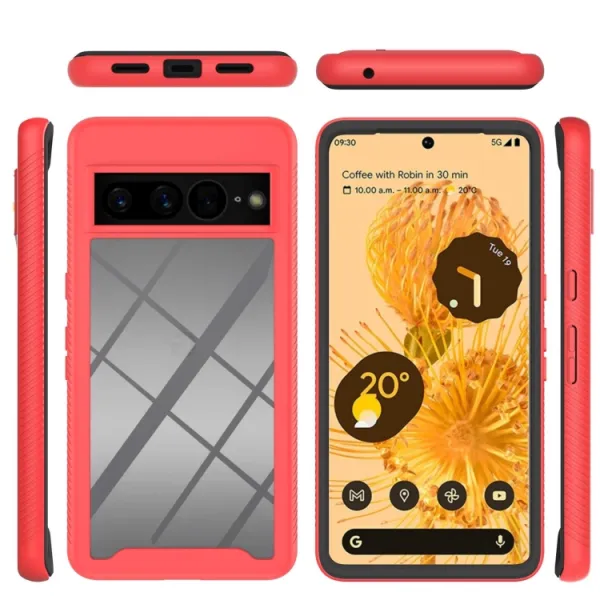 DUAL Obojstranný kryt pre Google Pixel 7 Pro červený