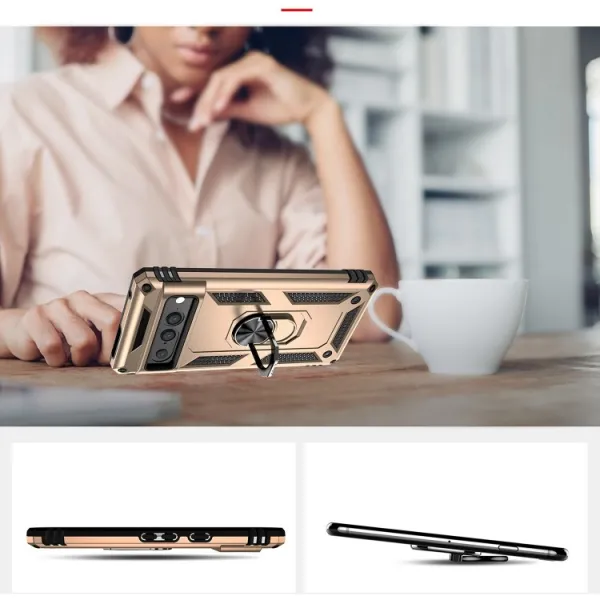RING Obal s držiakom pre Google Pixel 7 Pro zlatý
