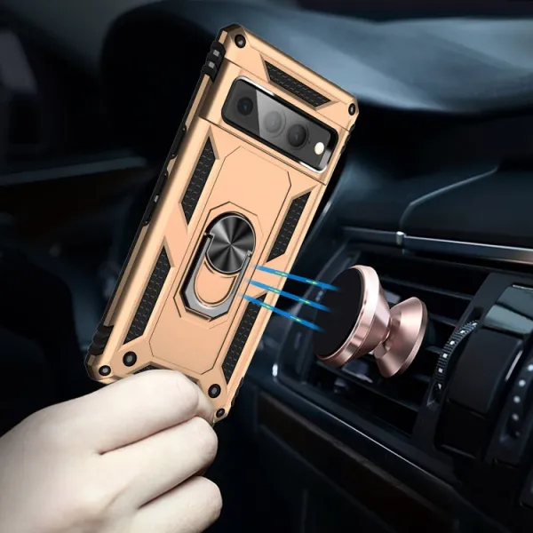 RING Obal s držiakom pre Google Pixel 7 Pro zlatý