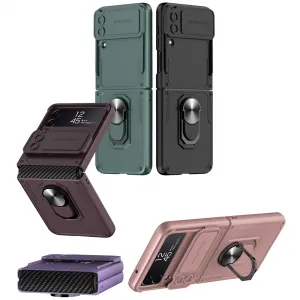 GKK RING Ochranný kryt s držiakom Samsung Galaxy Z Flip4 5G zelený