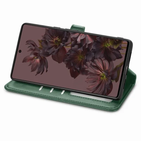 LEATHER BUCKLE Peňaženkový obal Google Pixel 7 Pro zelený