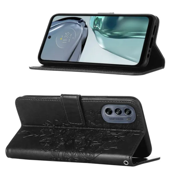 ART BUTTERFLY Peňaženkový kryt Motorola Moto G62 5G čierny