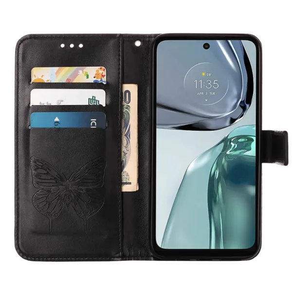 ART BUTTERFLY Peňaženkový kryt Motorola Moto G62 5G čierny