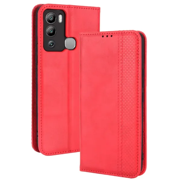 BUSINESS Peňaženkový kryt pre Infinix Hot 12i červený