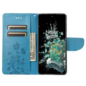 ART FLORAL Peňaženkový kryt OnePlus 10T 5G modrý