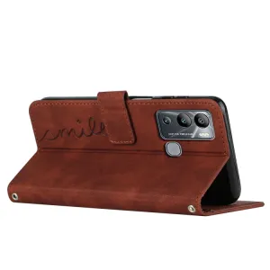 ART SMILE Peňaženkový kryt so šňúrkou Infinix Hot 12i hnedý