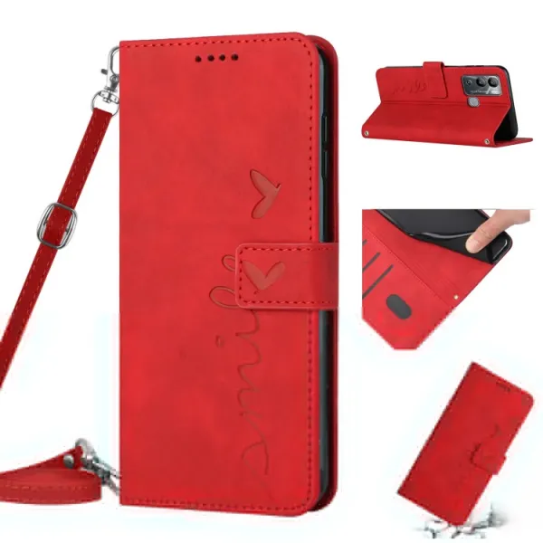 ART SMILE Peňaženkový kryt so šňúrkou Infinix Hot 12i červený