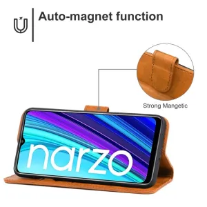 SMOOTH Peňaženkové puzdro pre Realme Narzo 30A hnedé
