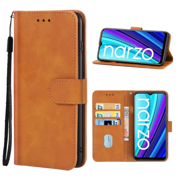 SMOOTH Peňaženkové puzdro pre Realme Narzo 30A hnedé