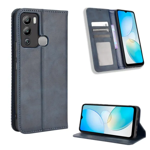BUSINESS Peňaženkový kryt pre Infinix Hot 12i modrý