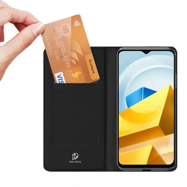 Dux Ducis Skin Pro knižkové puzdro na Xiaomi Poco M5, čierne