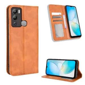 BUSINESS Peňaženkový kryt pre Infinix Hot 12i hnedý