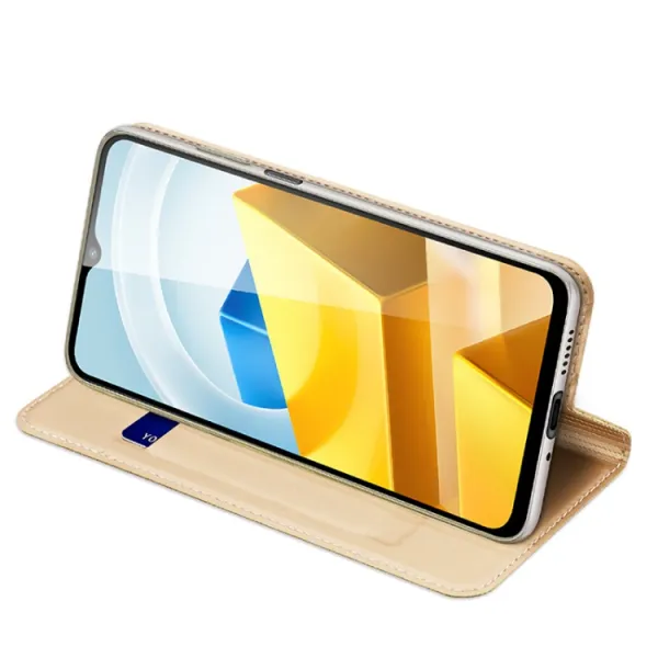 DUX Peňaženkový kryt Xiaomi Poco M5 zlatý
