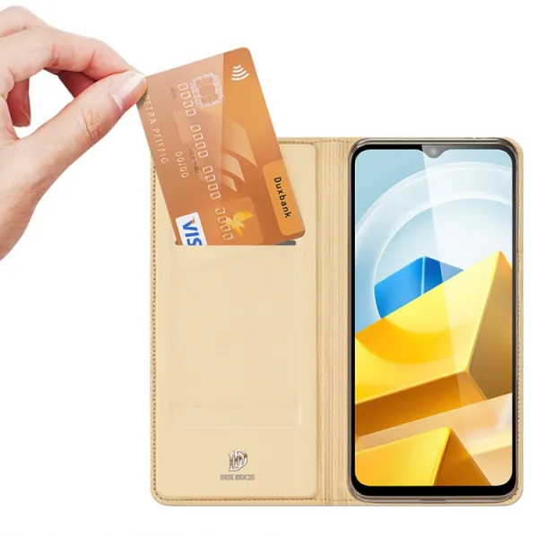 DUX Peňaženkový kryt Xiaomi Poco M5 zlatý