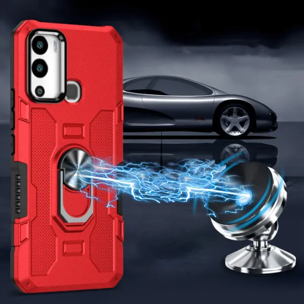 EXTRA RING Obal s držiakom pre Infinix Hot 12i červený