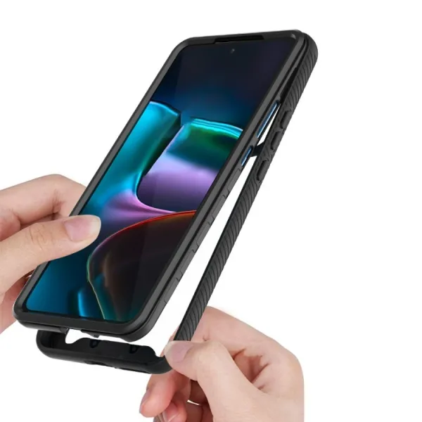 DUAL Obojstranný kryt pre Motorola Edge 30 svetlomodrý