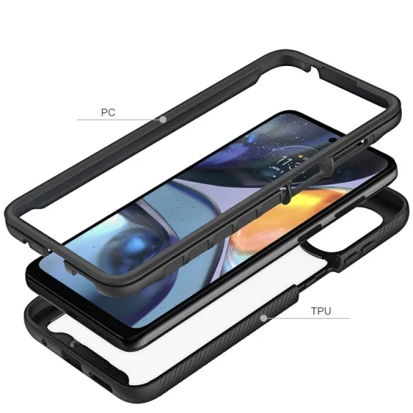 DUAL Obojstranný kryt pre Motorola Moto G22 červený