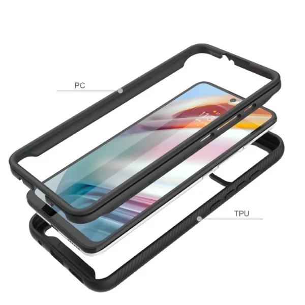DUAL-HALF Obojstranný kryt pre Motorola Moto G60 červený