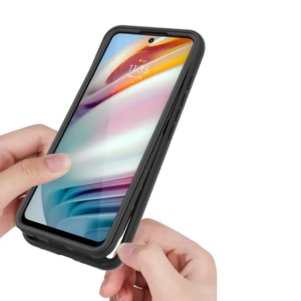 DUAL-HALF Obojstranný kryt pre Motorola Moto G60 červený